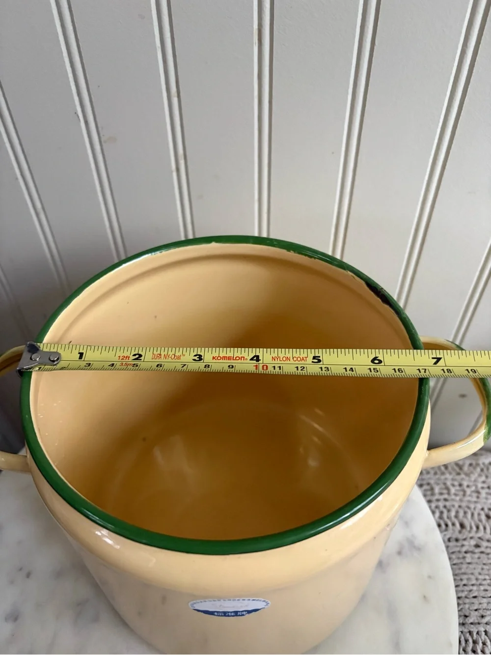 Vintage Standard Enamelware Pot w/Lid Butter Yellow VTG Cottagecore Farmhouse